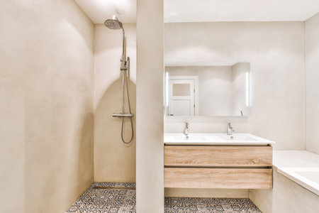 Interior design of beautiful and elegant bathroom