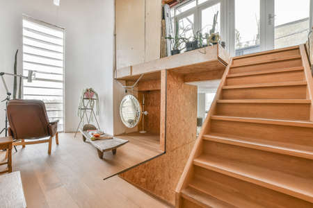 Luxury staircase hall of special design in an elegant house