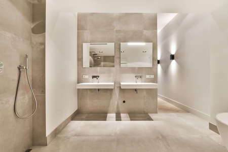 Interior design of beautiful and elegant bathroom