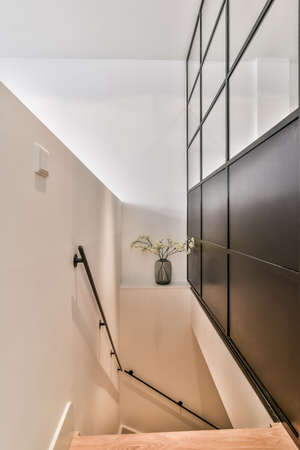 Luxury staircase hall of special design in an elegant house