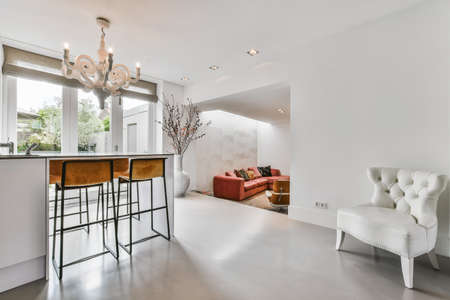 A bright luxury kitchen in an elegant house