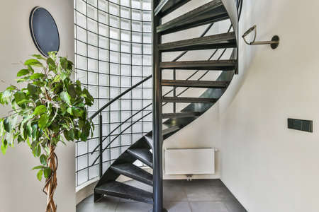Luxury staircase hall of special design in an elegant house