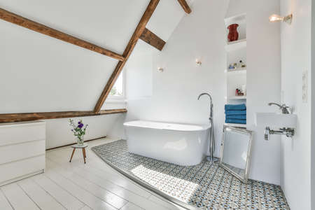 Interior design of beautiful and elegant bathroomの写真素材