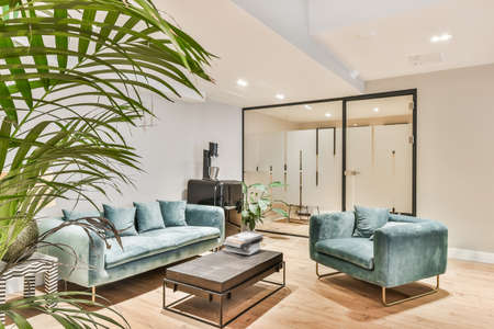 Bright living room in a modern luxury house