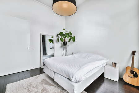Beautiful interior design of modern and cozy bedroom