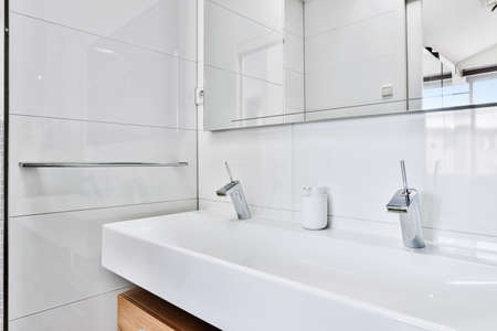 Close up of luxury faucet in an elegant bathroom