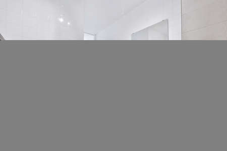 Luxury interior design of a bathroom with marble wallsの写真素材