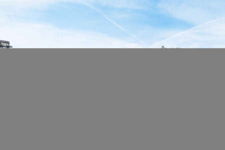 Nice view of big luxury residential buildingの写真素材