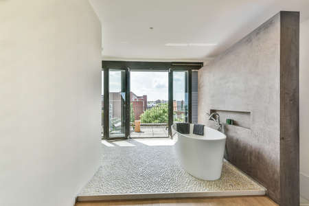 Interior design of beautiful and elegant bathroom