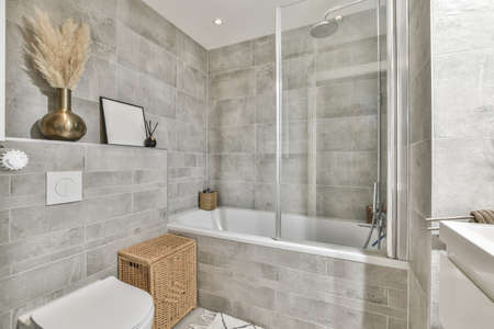 Interior design of beautiful and elegant bathroomの写真素材