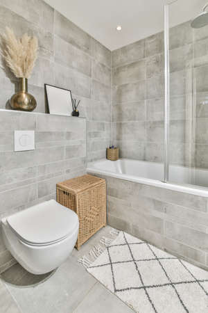 Interior design of beautiful and elegant bathroomの写真素材