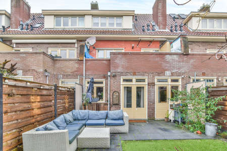 View of the beautiful veranda of the houseの写真素材