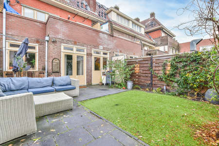 View of the beautiful veranda of the houseの写真素材
