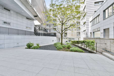 Beautiful view of a residential building yard