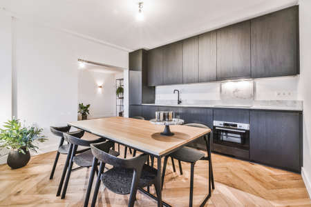 Design of joint kitchen with dining room