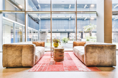 Lounge area with sofas in the lobby