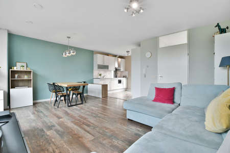 Bright living room in a modern luxury houseの写真素材