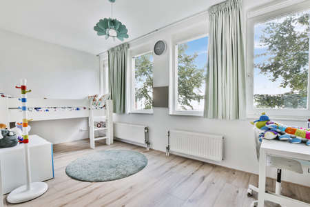 Luxury interior design of a modern childrens roomの写真素材