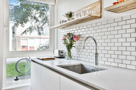Interior of a beautiful kitchen of an elite house