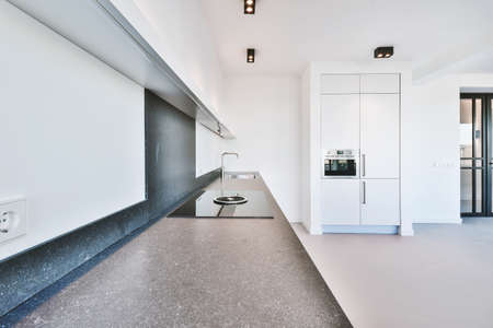 View of kitchen island in modern house