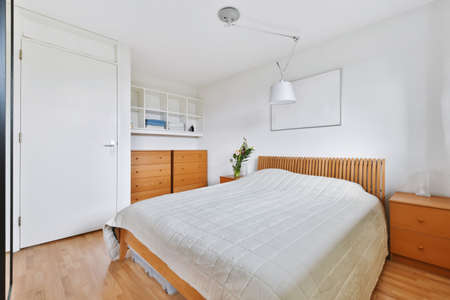 Beautiful interior design of modern and cozy bedroom