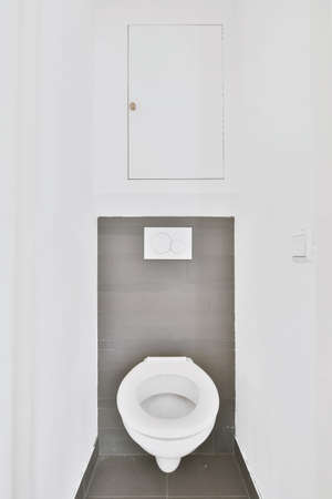 Modern toilet in a bright-soft bathroom