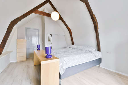 Beautiful interior design of modern and cozy bedroom