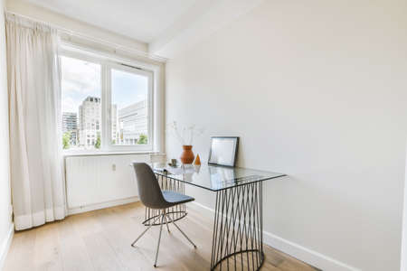 Private room design with stylidh table and chair