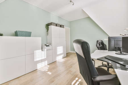 Bright office for two with large windows