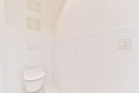 Stylish washroom design in all white shades