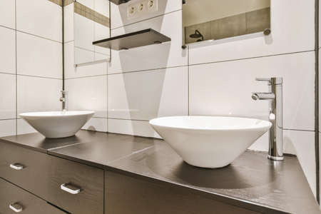 Interior design modern bathroom in stylish house