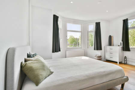 Designed in a minimalistic style bedroom interior