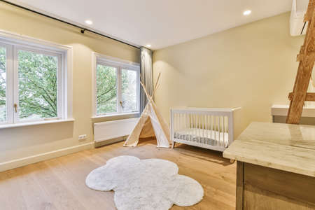 Luxury interior design of a modern childrens roomの写真素材