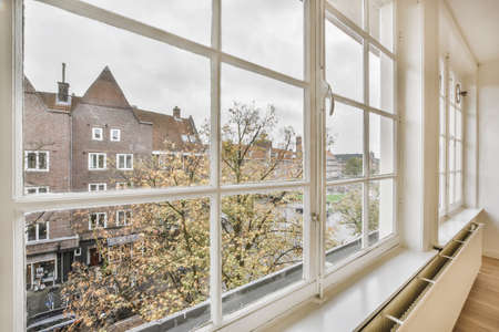 Delightful view from the window to a clean street