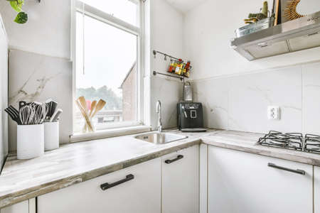 Interior of a beautiful kitchen of an elite house