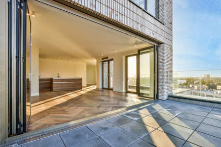 Balcony of a beautiful house in the daytime