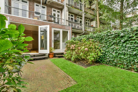Beautiful view of a residential building yard