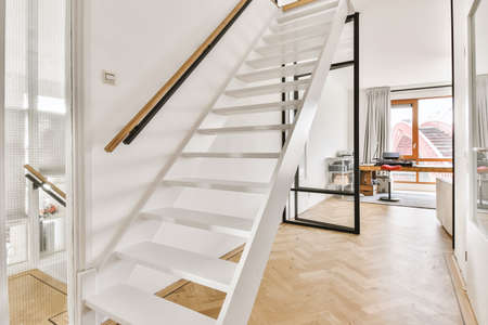 Luxury staircase hall of special design in an elegant house