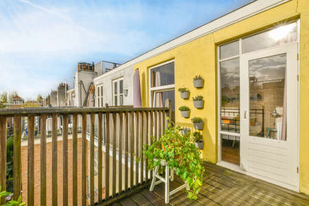 Balcony of a beautiful house in the daytime