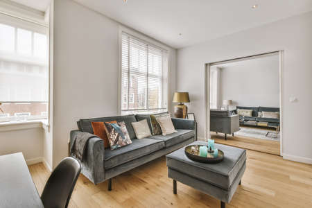 Interior of a beautiful living room. Modern and luxury house designの写真素材