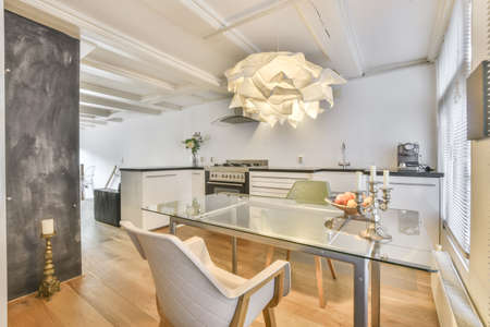 Spacious dining room of a luxury house