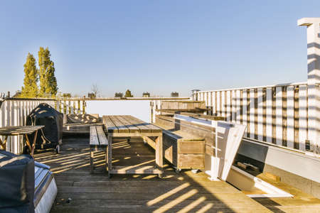 Exterior of the roof of the house with a delightful designの写真素材