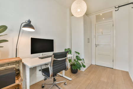 Cozy home office room in a luxury design
