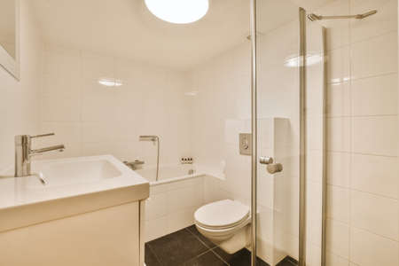 Bright and stylish bathroom with luxury repair