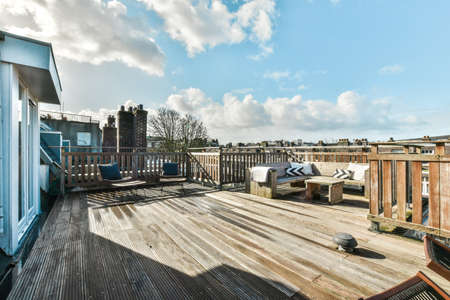 Exterior of the roof of the house with a delightful designの写真素材