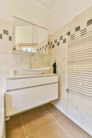 Bright and stylish bathroom in luxury modern house