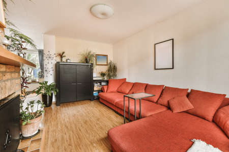 Beautiful living room interior with hardwood floors