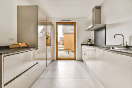 Cozy kitchen zone with in a spacious apartment