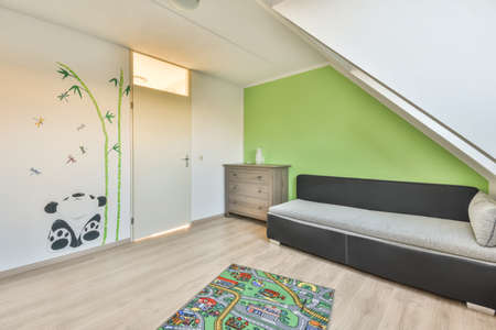 Luxury interior design of a modern childrens roomの写真素材