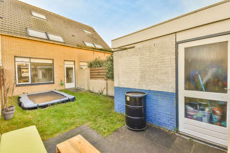 Large house with a garden in the backyard